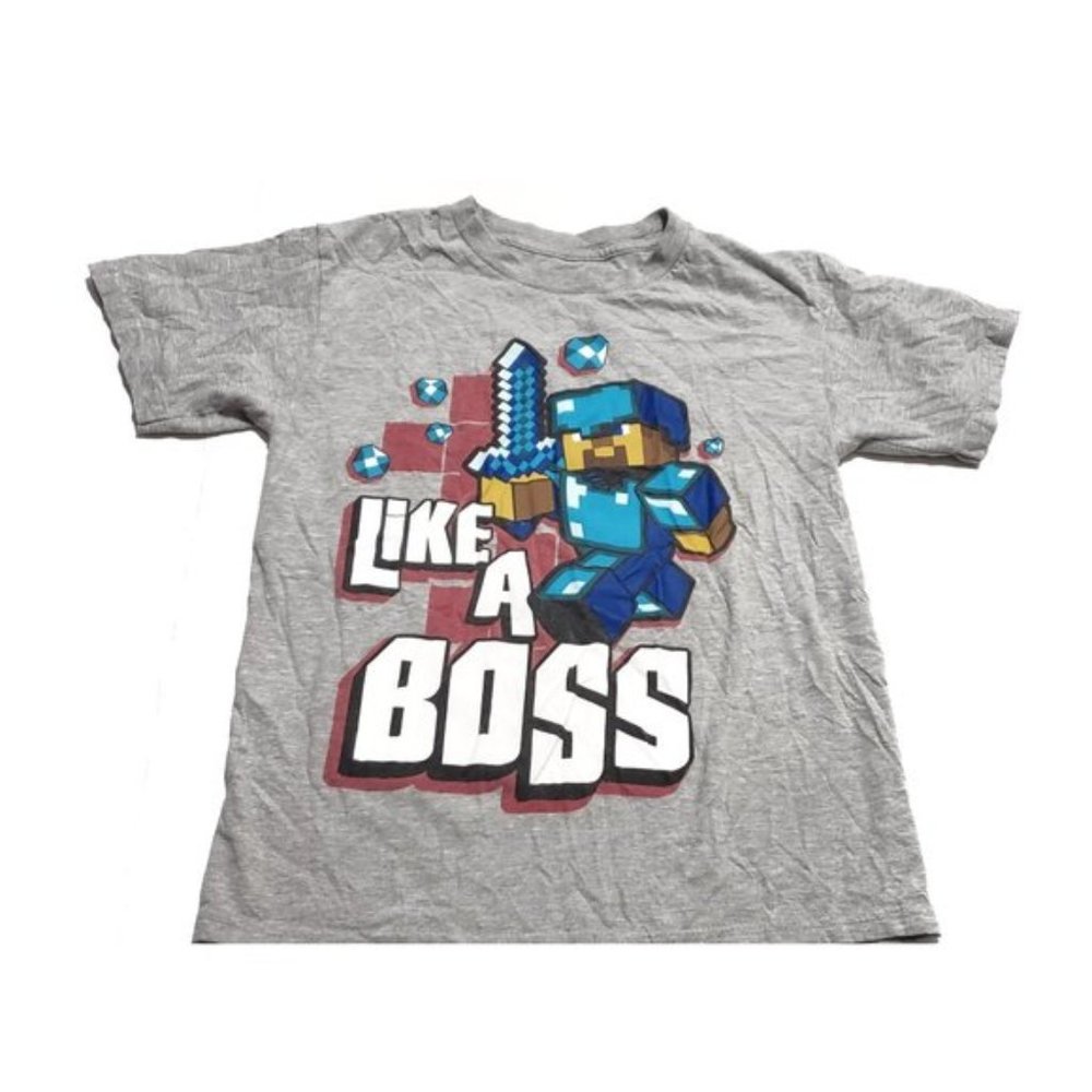 gray boss graphic tee shirts size 10/12 boys like